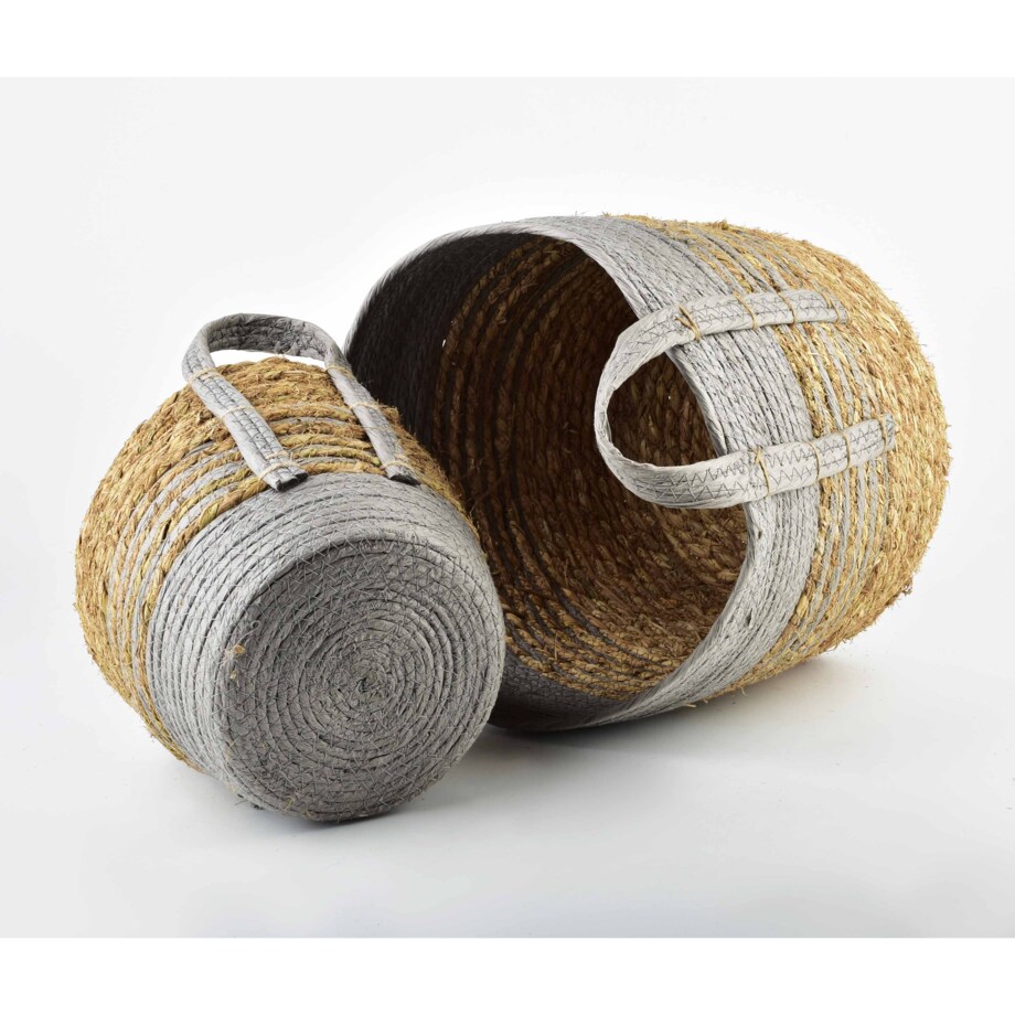 BALI Komplet 2 KOSZY trawa morska 33x33xH:26/24x24xH:21cm