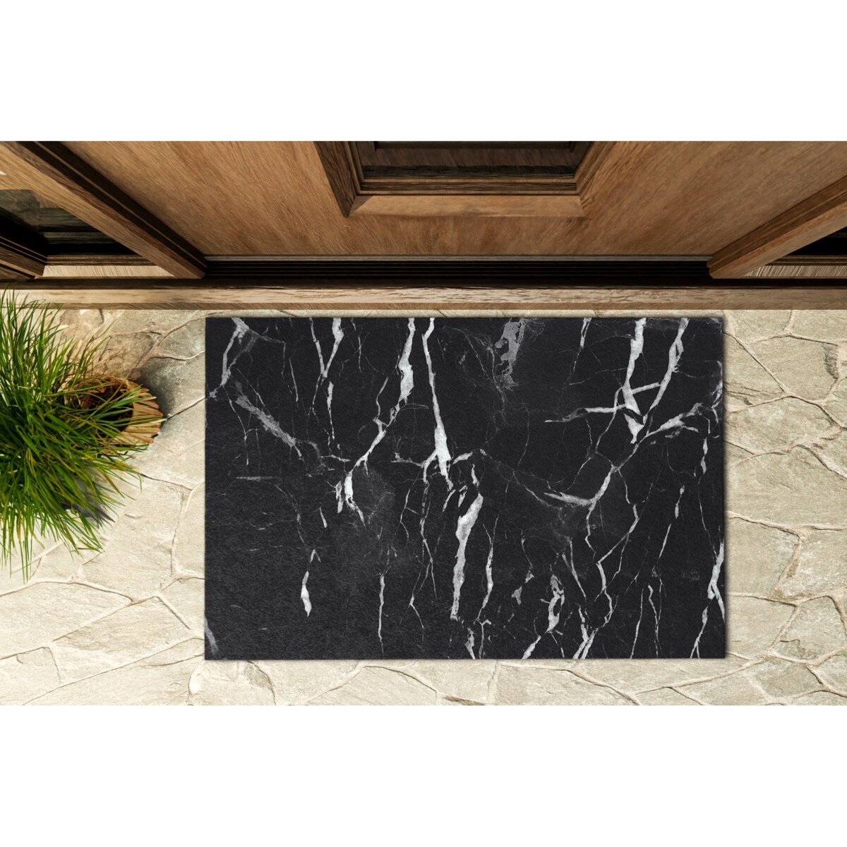 Wycieraczka zewnętrzna Czarno-biały marmur 90x60cm