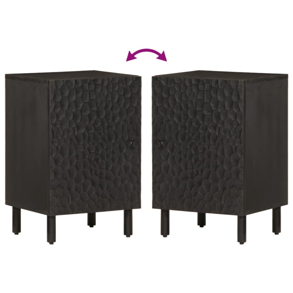 vidaXL Szafka łazienkowa, czarna, 38x33x58 cm, drewno mango