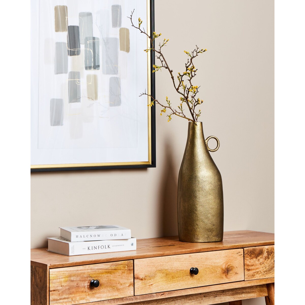 Aluminium Wazon dekoracyjny 46 Mosiężny Złoty SAMBHAR