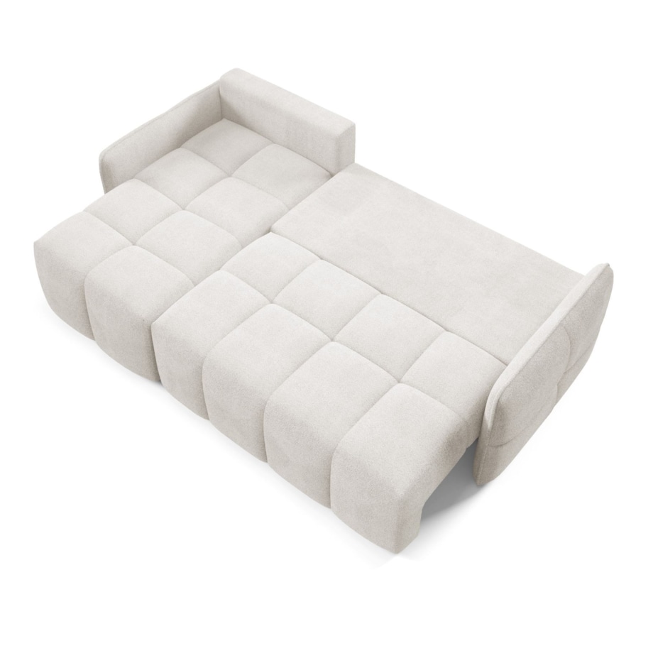 Narożnik MONO z funkcją spania i ozdobnymi poduszkami lewy, beżowy