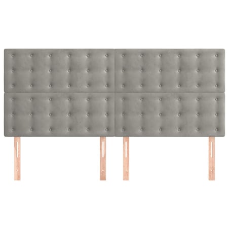 vidaXL Zagłówek jasnoszary 180x5x118/128 cm aksamit