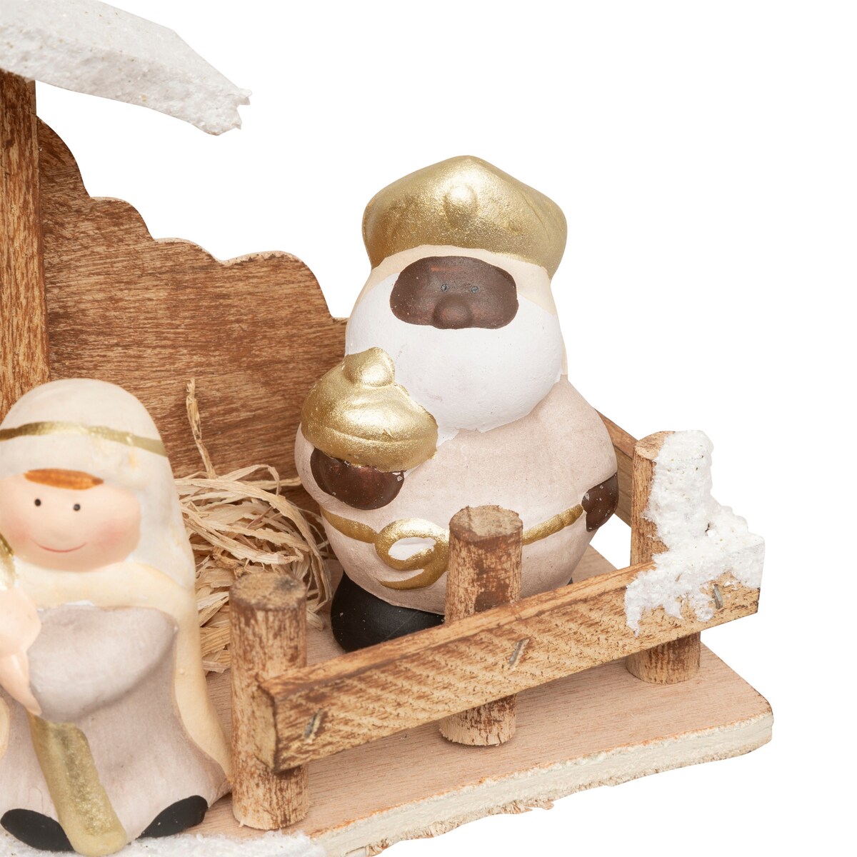 Szopka bożonarodzeniowa + 7 figurek, 33 x 16 cm, MDF