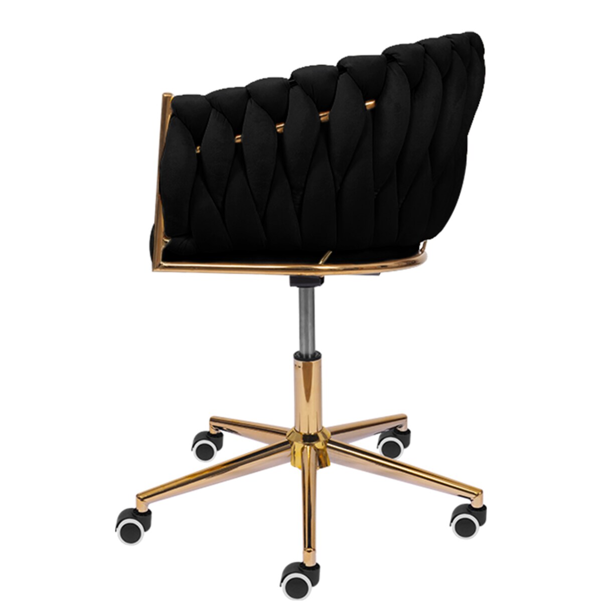 Fotel biurowy krzesło obrotowe regulowane welurowe czarne