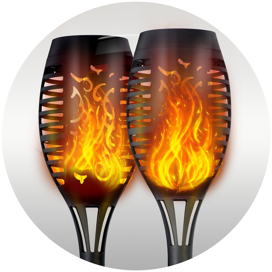 Lampki solarne do ogrodu pochodnie wbijane Ilumen 2szt.