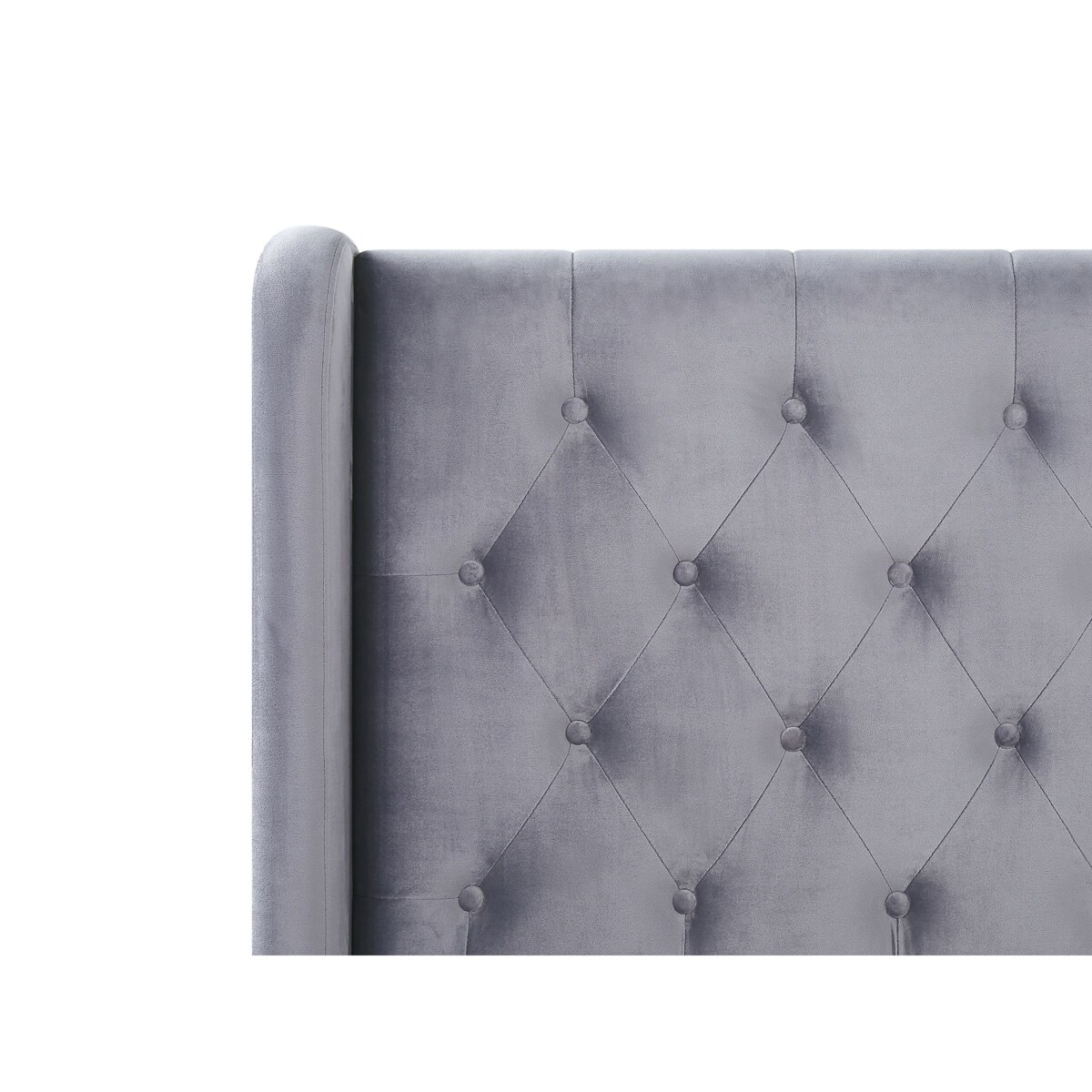 Łóżko welurowe 180 x 200 cm szare FORBACH