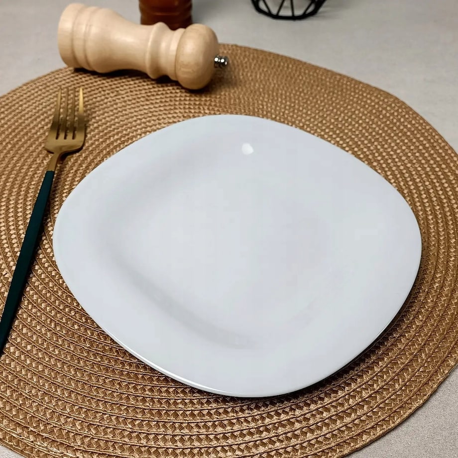 6szt TALERZE PŁYTKIE kwadratowe szare OBIADOWE drugie danie 27 cm LUMINARC