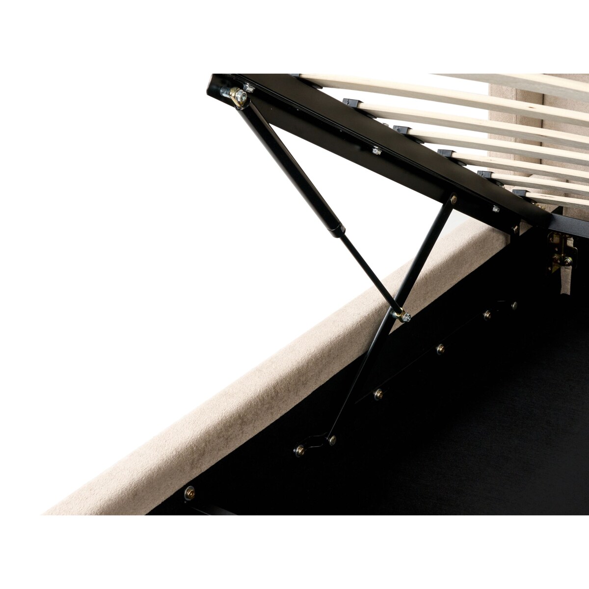 Łóżko z pojemnikiem BERNAY 180 x 200 cm Beżowoszary