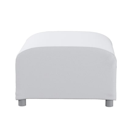 Pokrowiec na podnóżek Klippan, biała bukla, 53 x 53 x 32 cm, Boucle Teddy