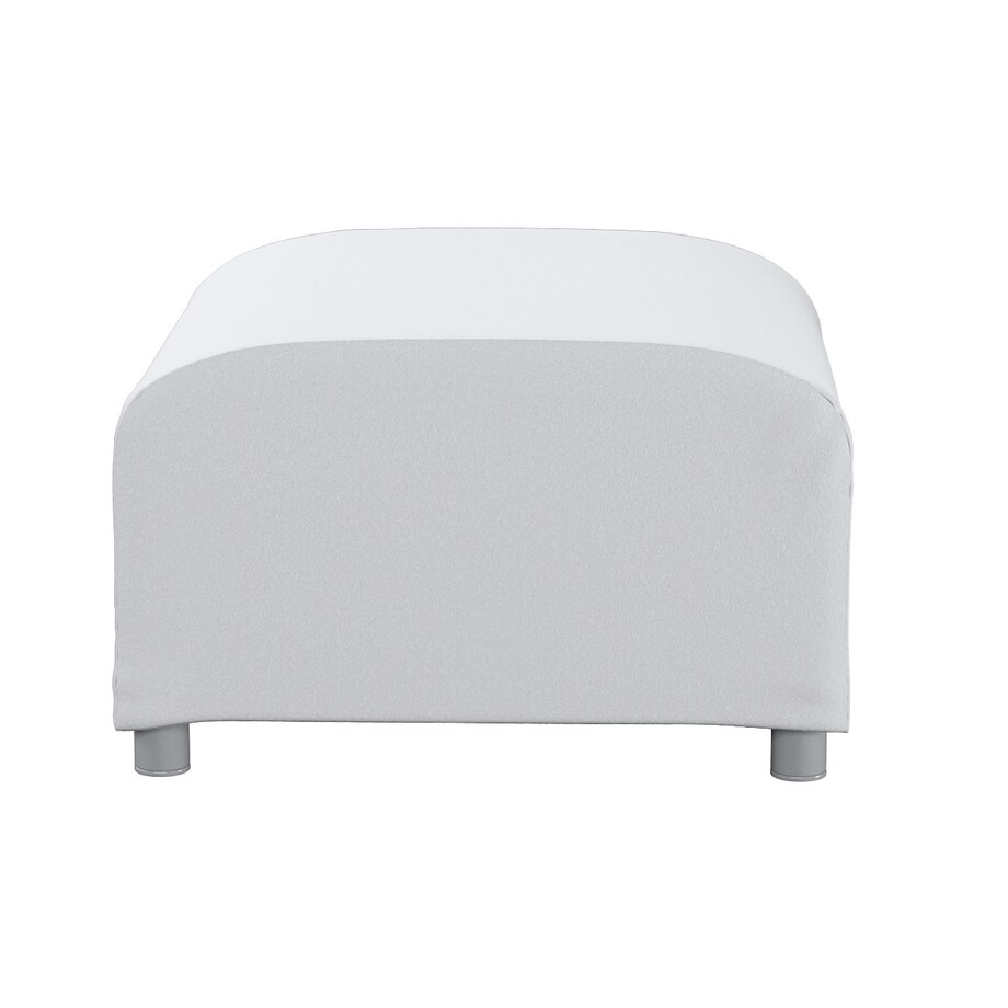 Pokrowiec na podnóżek Klippan, biała bukla, 53 x 53 x 32 cm, Boucle Teddy