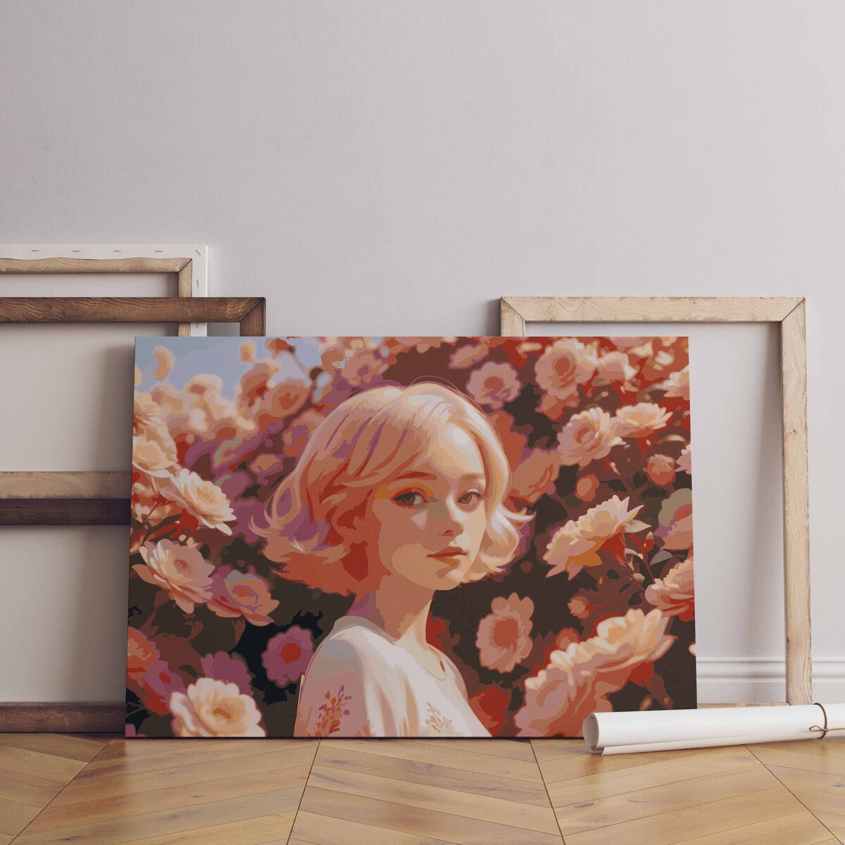 Malowanie po numerach, zestaw DIY – RÓŻANA KOBIETA 50x70 cm- Produkt PL