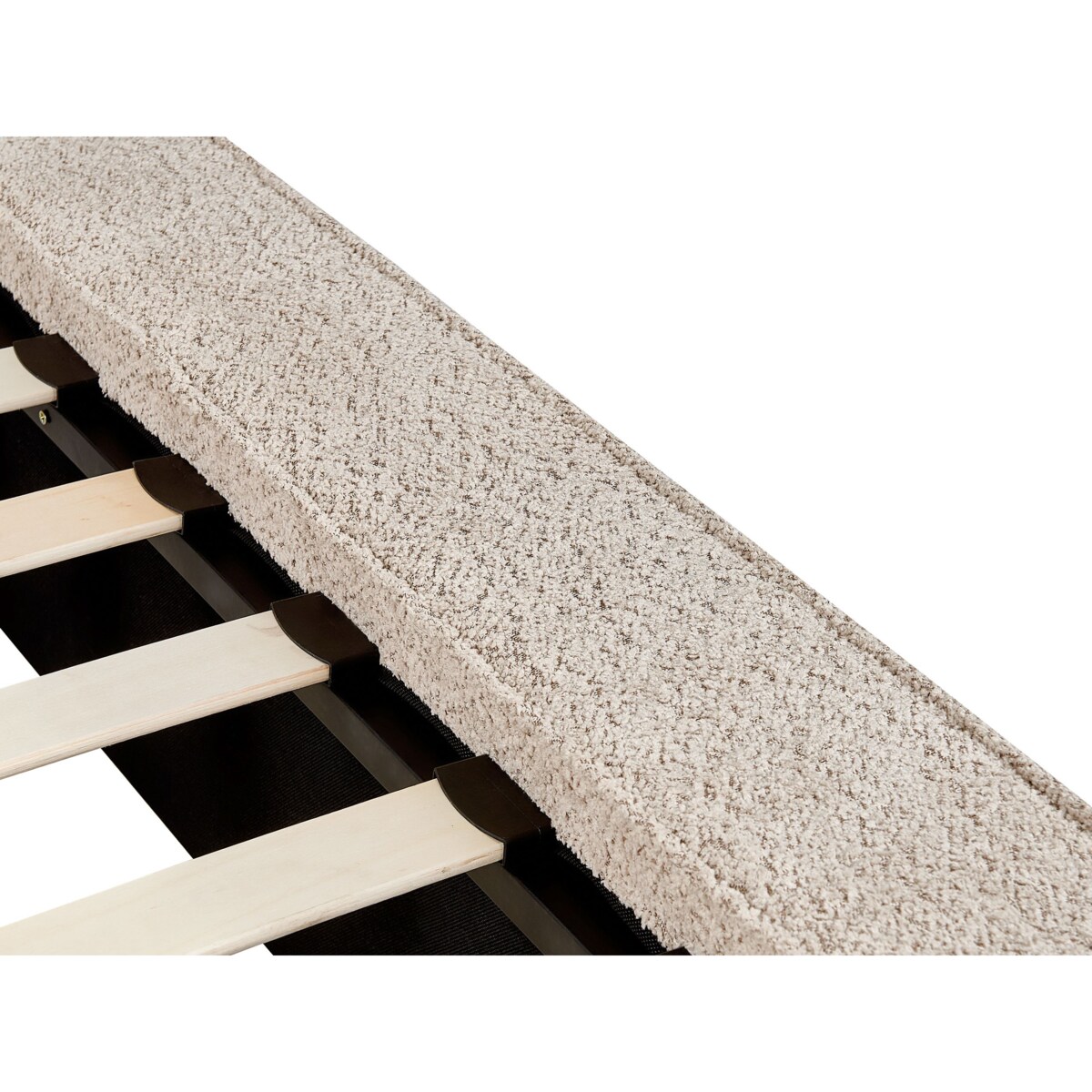Łóżko boucle 160 x 200 cm beżowoszare MIRANDE
