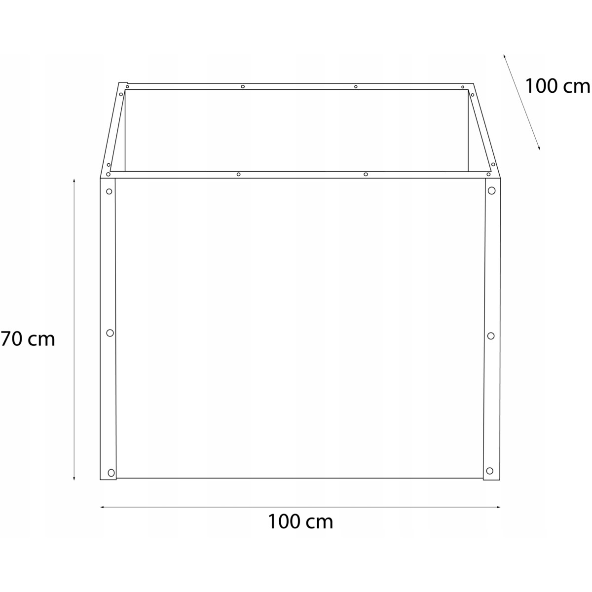 Donica ogrodowa metalowa kwadratowa 100x100x70 RAL6020 zielona