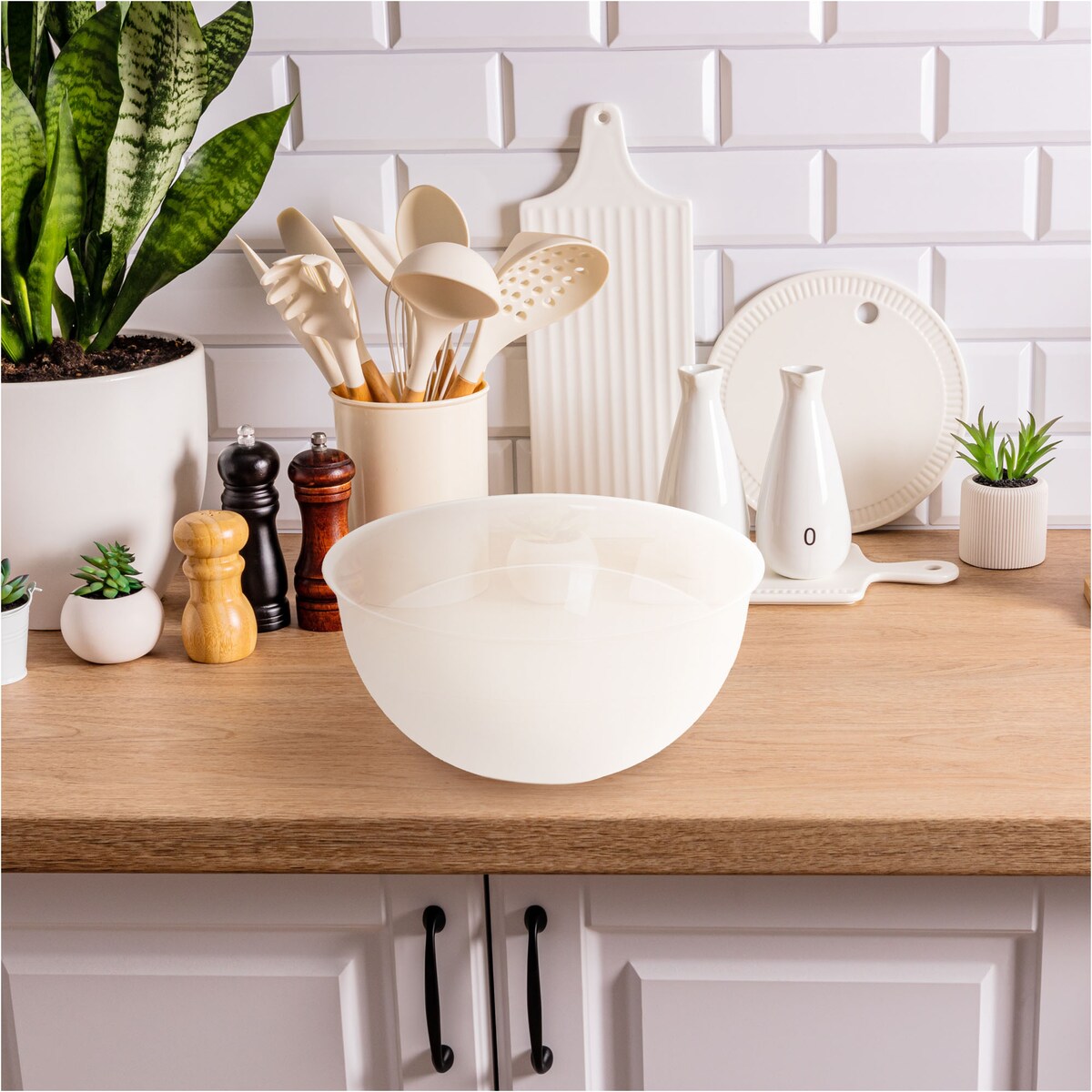 Miska Plastikowa Okrągła Kuchenna Zestaw Misek 3 Szt. Misa Przezroczysta