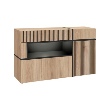 Komoda CROSS 150 LED hickory jackson/czarna