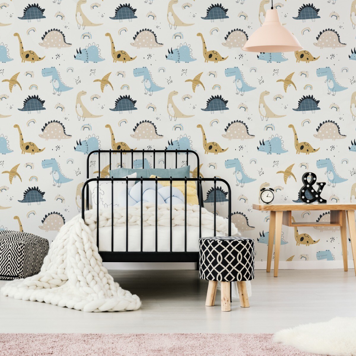 Tapeta Dla Dzieci Pastelowe DINOZAURY