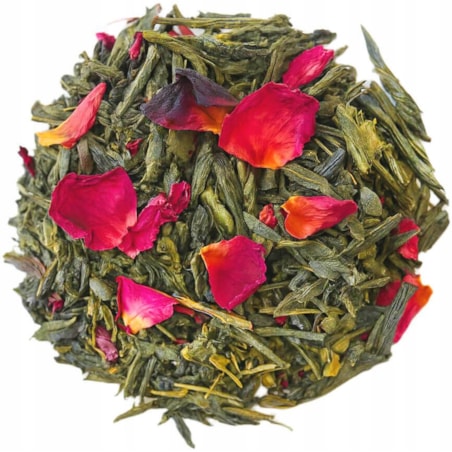 Herbata zielona JAPOŃSKA WIŚNIA kwiat wiśni premium sypana liściasta 120g - herbata liściasta sypana mieszanka napar susz