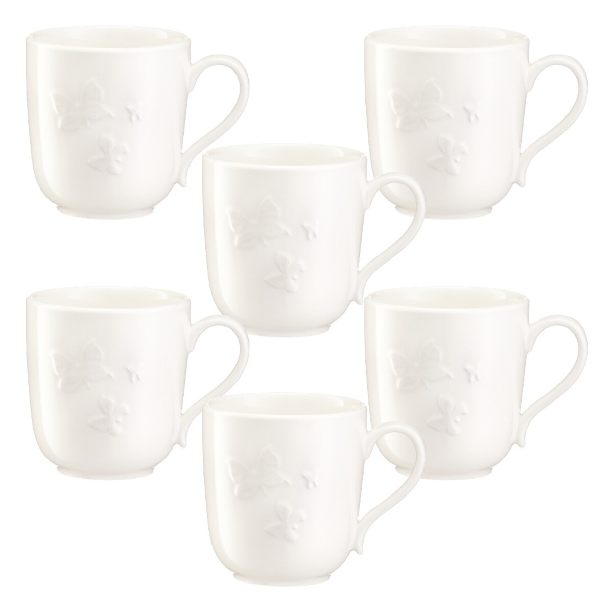 VILLA ITALIA Zestaw kubków porcelanowych 300 ml 6 sztuk VANESSA