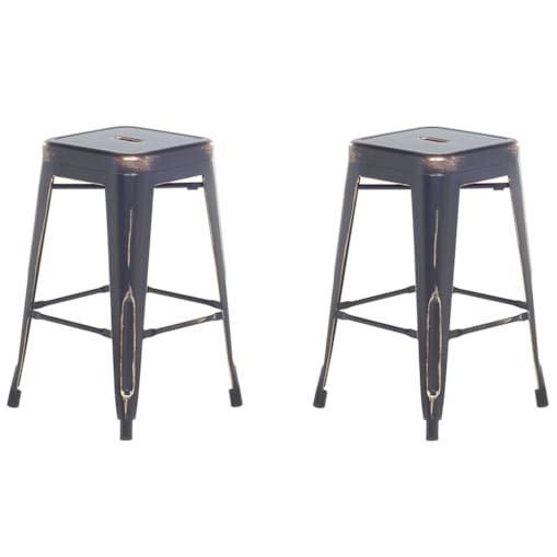 Zestaw 2 stołków barowych metalowych 60 cm czarno-złoty CABRILLO