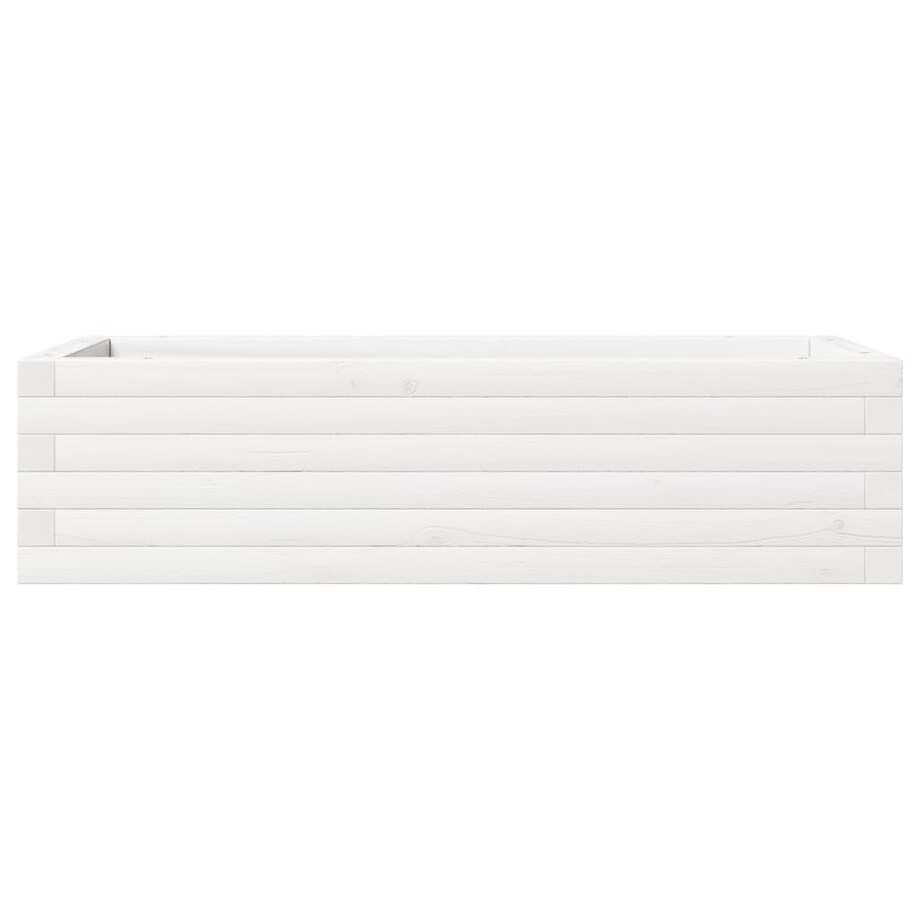 vidaXL Donica ogrodowa, biała, 90x40x23 cm, lite drewno sosnowe