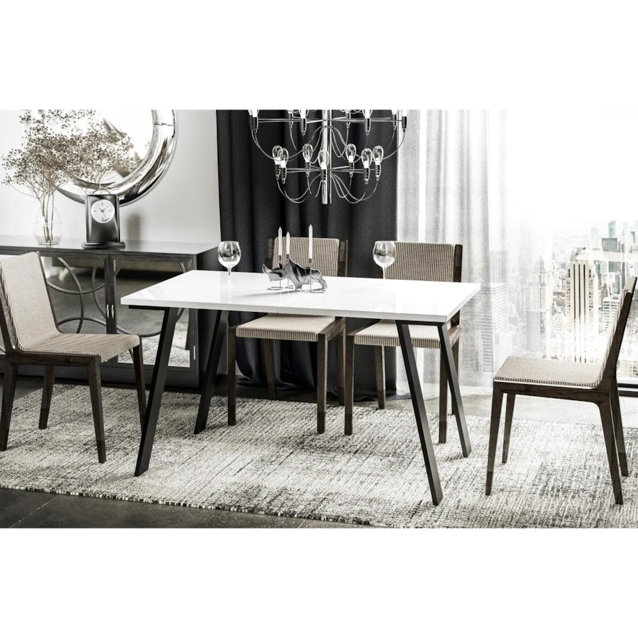Stół rozkładany LIWIA 130(210)x80 biały połysk
