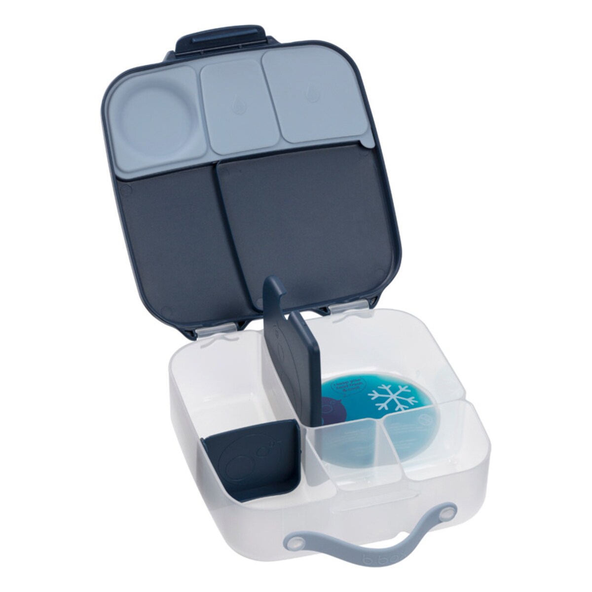 Lunchbox z przegródkami do szkoły i pracy - szczelna śniadaniówka z uchwytem i wkładem chłodzącym Midnight b.box