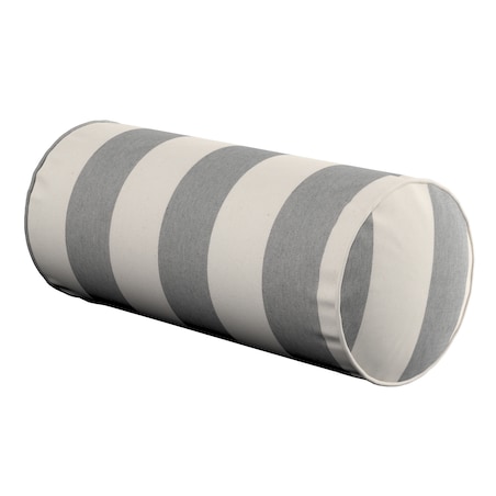 Poduszka wałek prosty, biało-szare pionowe pasy (5,5cm), Ø16 x 40 cm, Quadro