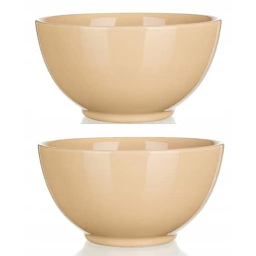 MISKA SALATERKA 2x 14cm na śniadanie zupę jedzenie owsiankę beżowa