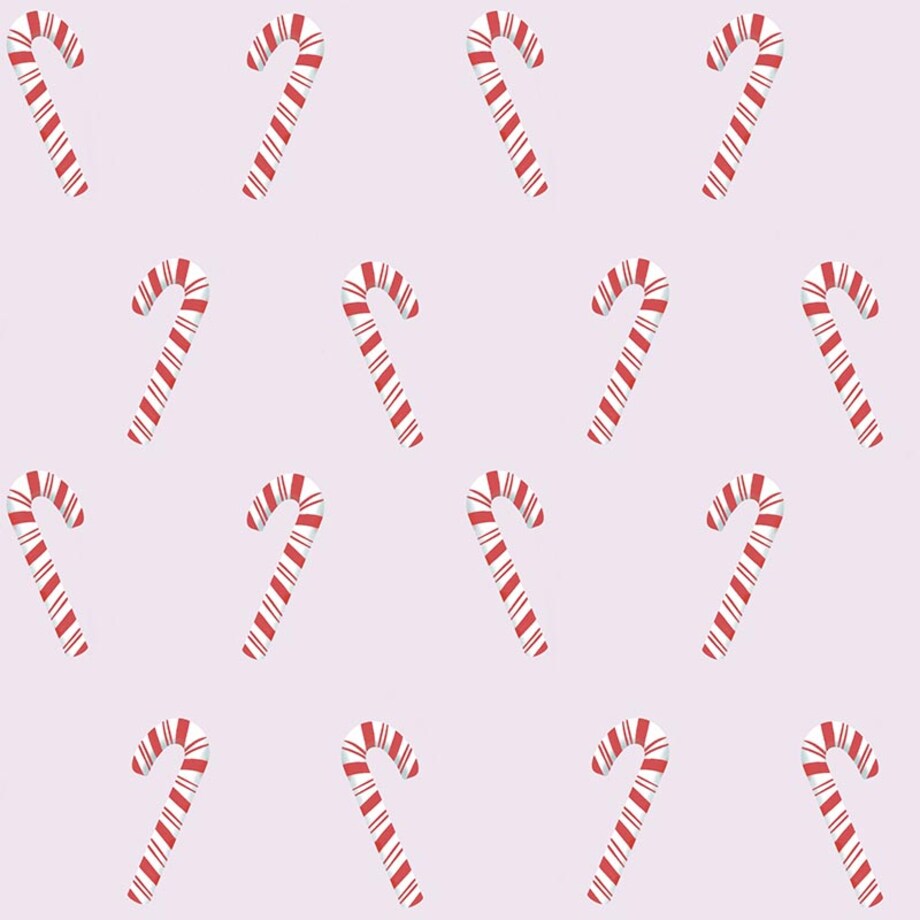 Bieżnik świąteczny - Laski cukrowe - róż - 40x150 cm