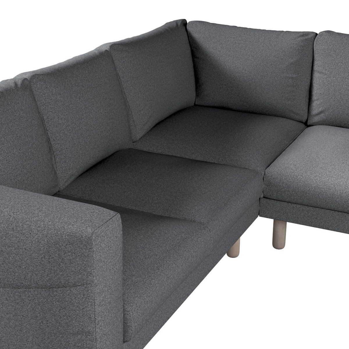 Pokrowiec na sofę narożną Norsborg 4-osobową, ciemno szary melanż, 213 x 213 x 85 cm, Amsterdam