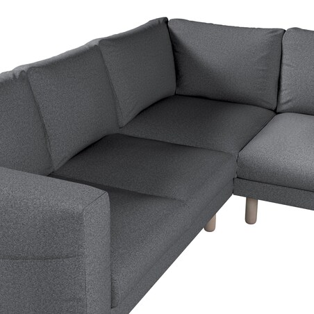 Pokrowiec na sofę narożną Norsborg 4-osobową, ciemno szary melanż, 213 x 213 x 85 cm, Amsterdam