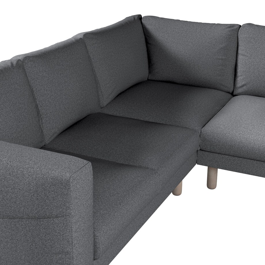 Pokrowiec na sofę narożną Norsborg 4-osobową, ciemno szary melanż, 213 x 213 x 85 cm, Amsterdam