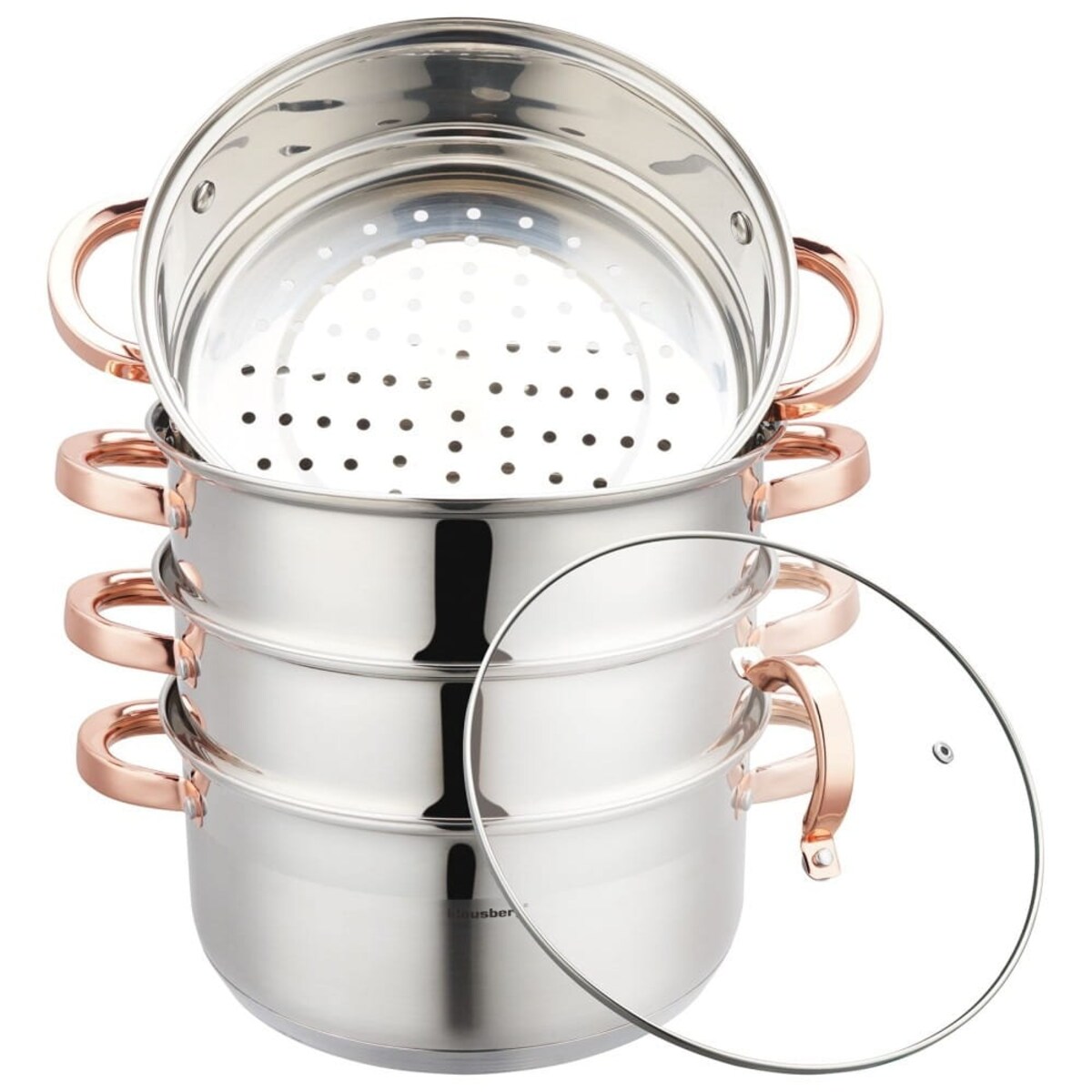 Zestaw garnków do gotowania na parze 24cm 5 elementów Parowar KLAUSBERG