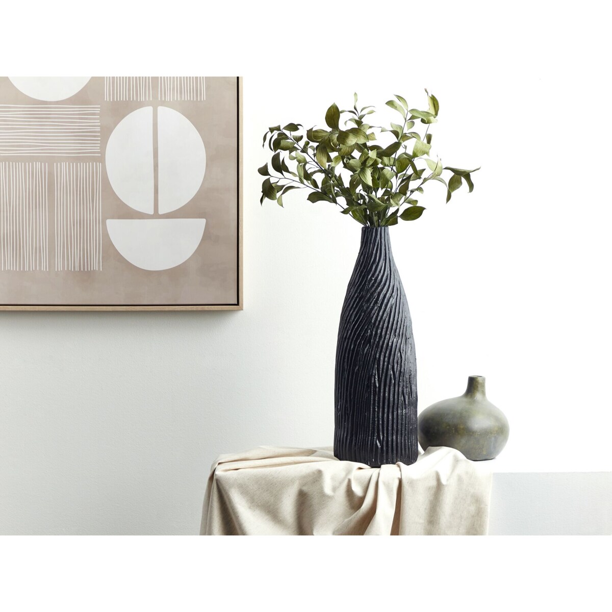 Wazon dekoracyjny ceramiczny 54 cm czarny FLORENTIA