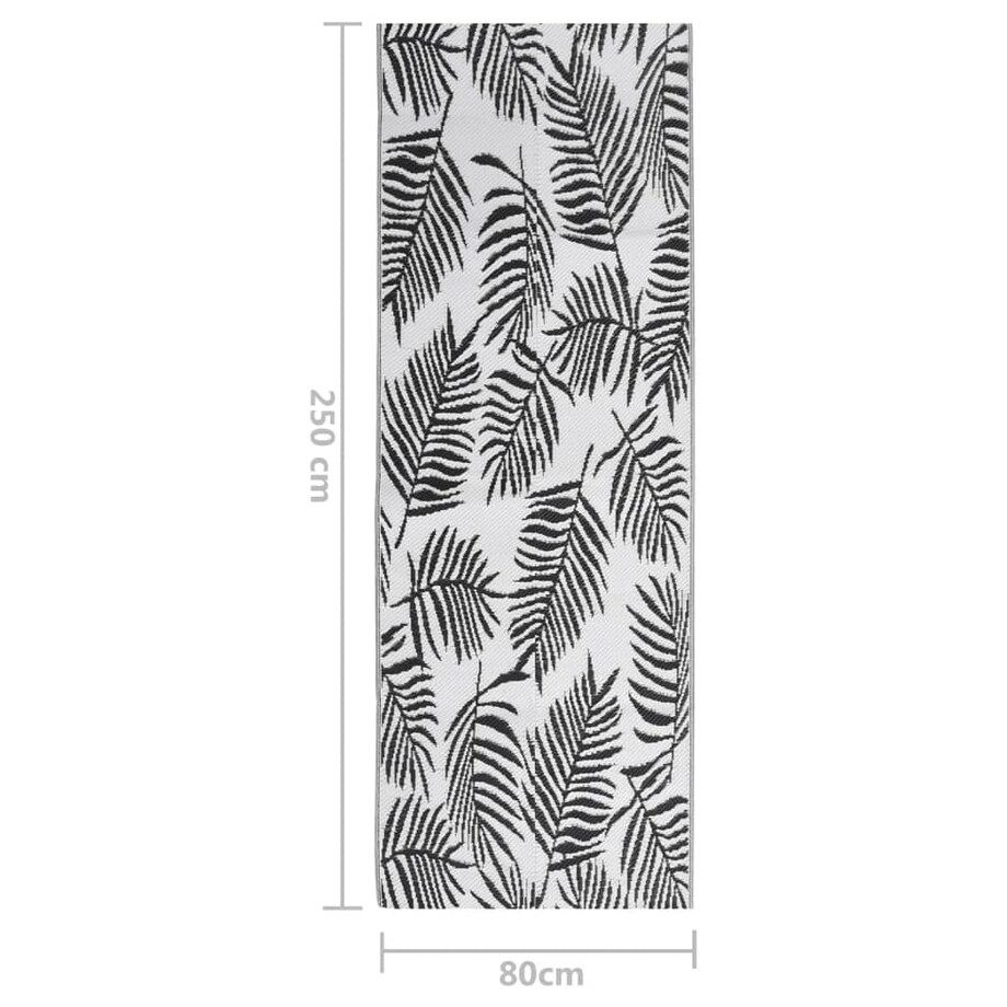 vidaXL Dywan zewnętrzny, ARAKIL czarny, 80 x 250 cm, PP