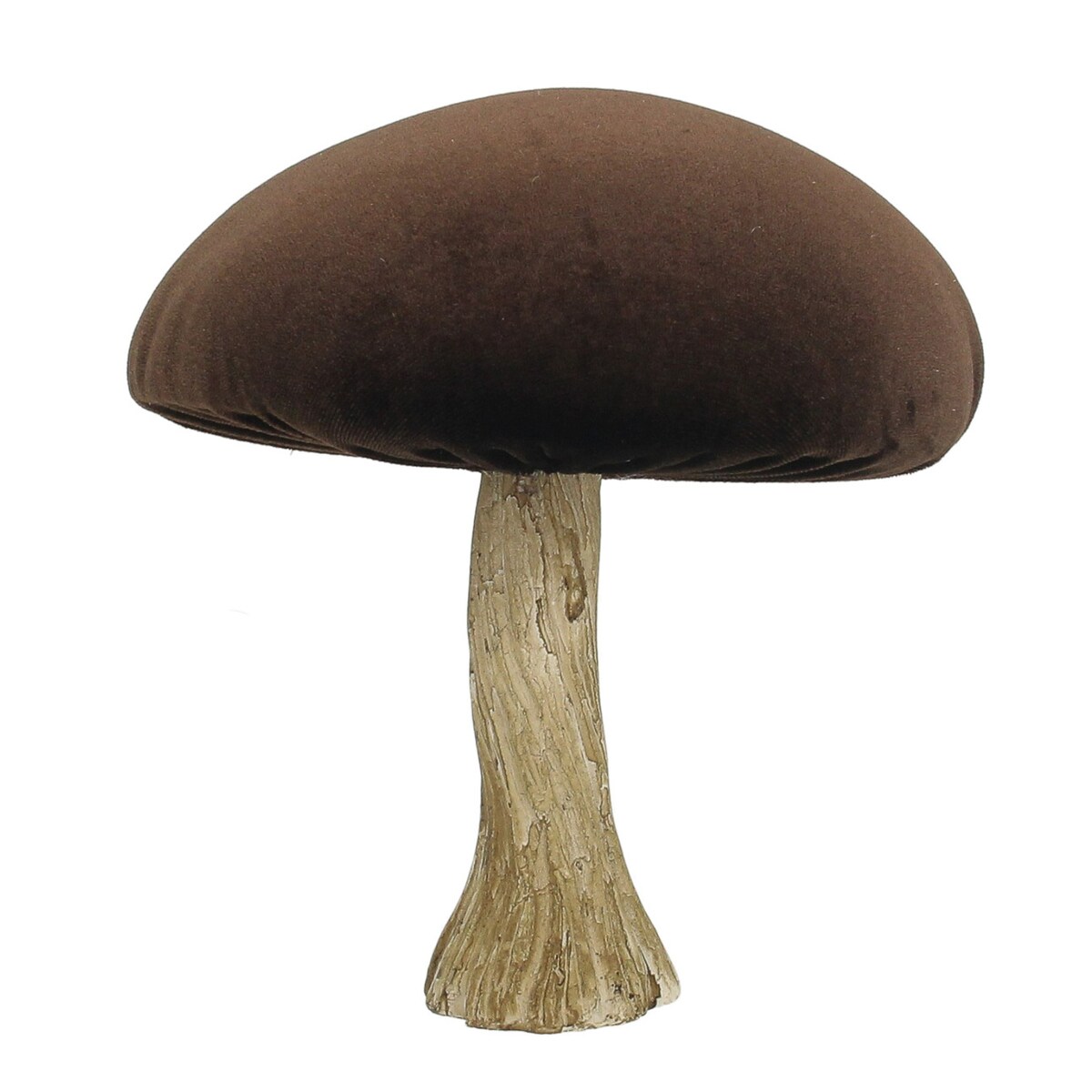 Dekoracja Velvet Mushroom 17 cm brown, 16x17 cm
