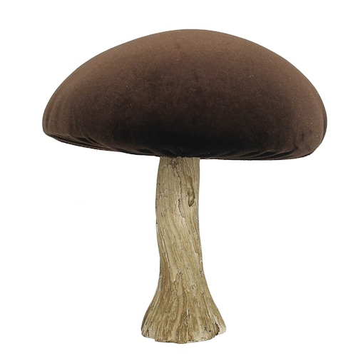 Dekoracja Velvet Mushroom 17 cm brown, 16x17 cm