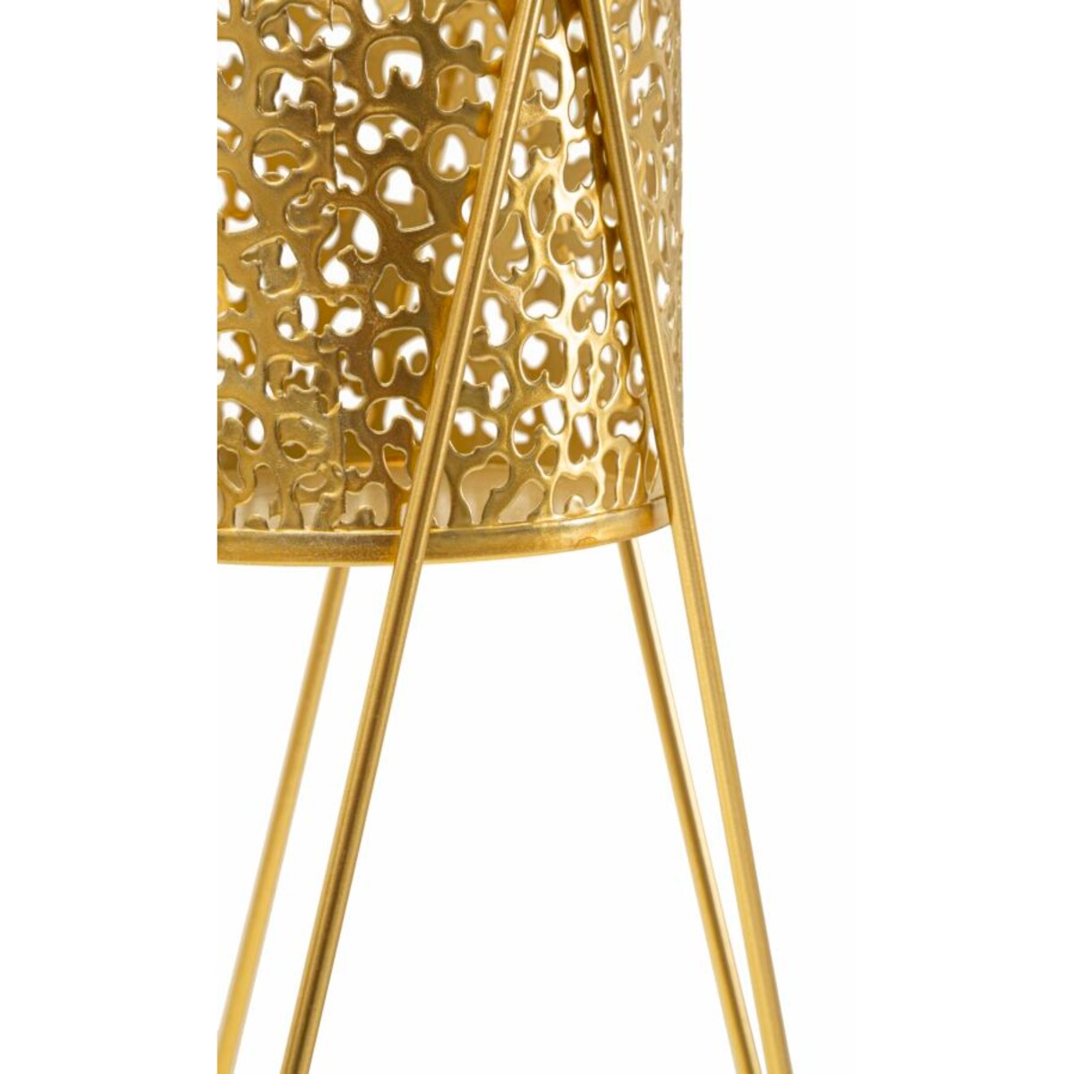 Zestaw 2 kwietników Glod, kolor złoty, żelazo, wysokości 46 i 32 cm, na rośliny doniczkowe, Mauro Ferretti
