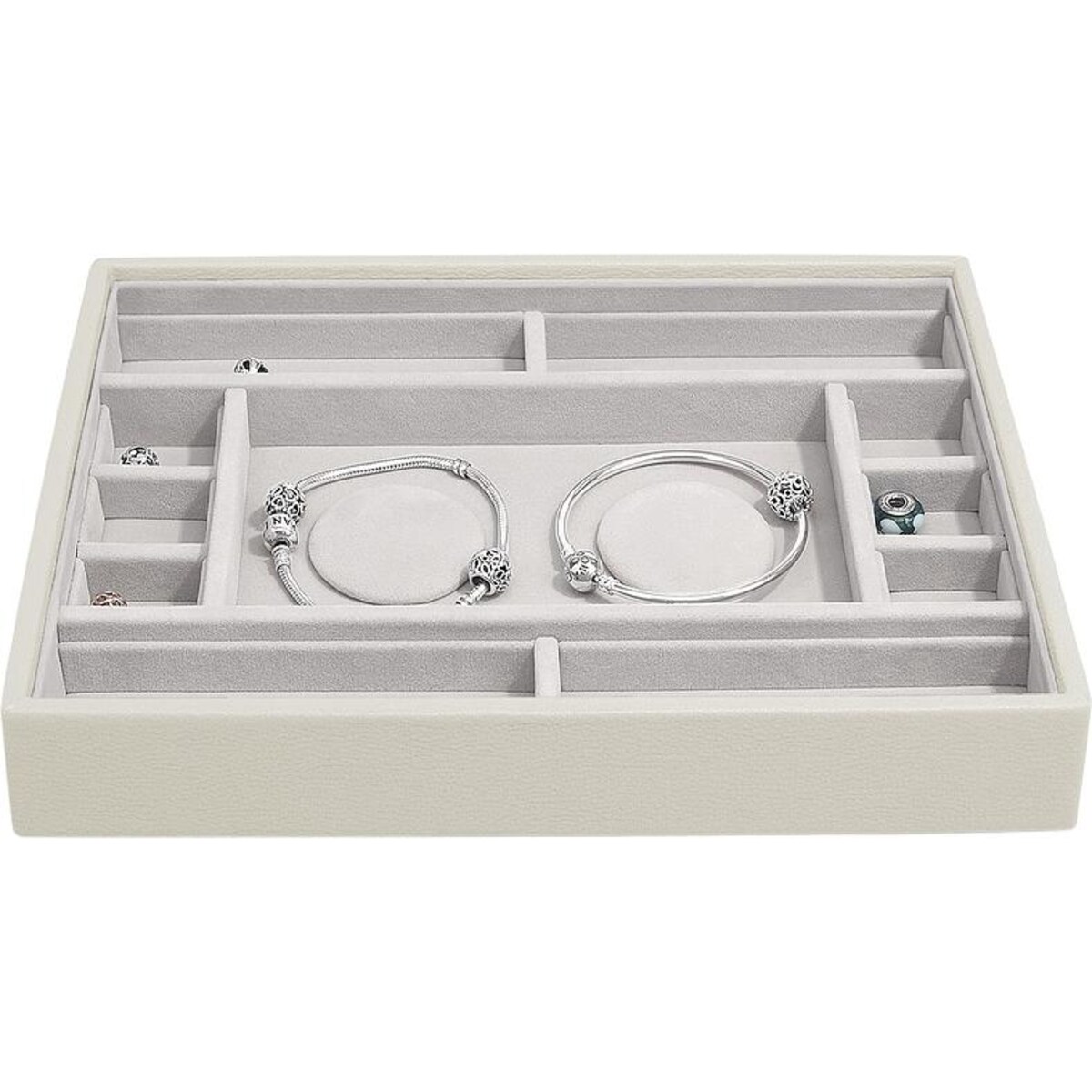 Szkatułka na charmsy Stackers jasnobeżowa z przegródkami