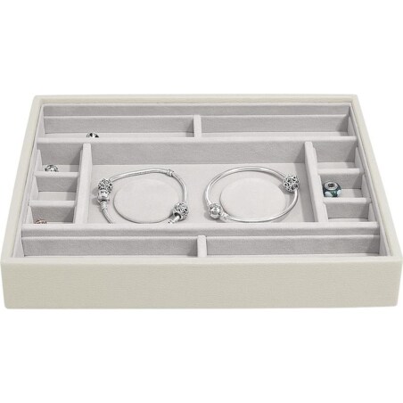 Szkatułka na charmsy Stackers jasnobeżowa z przegródkami