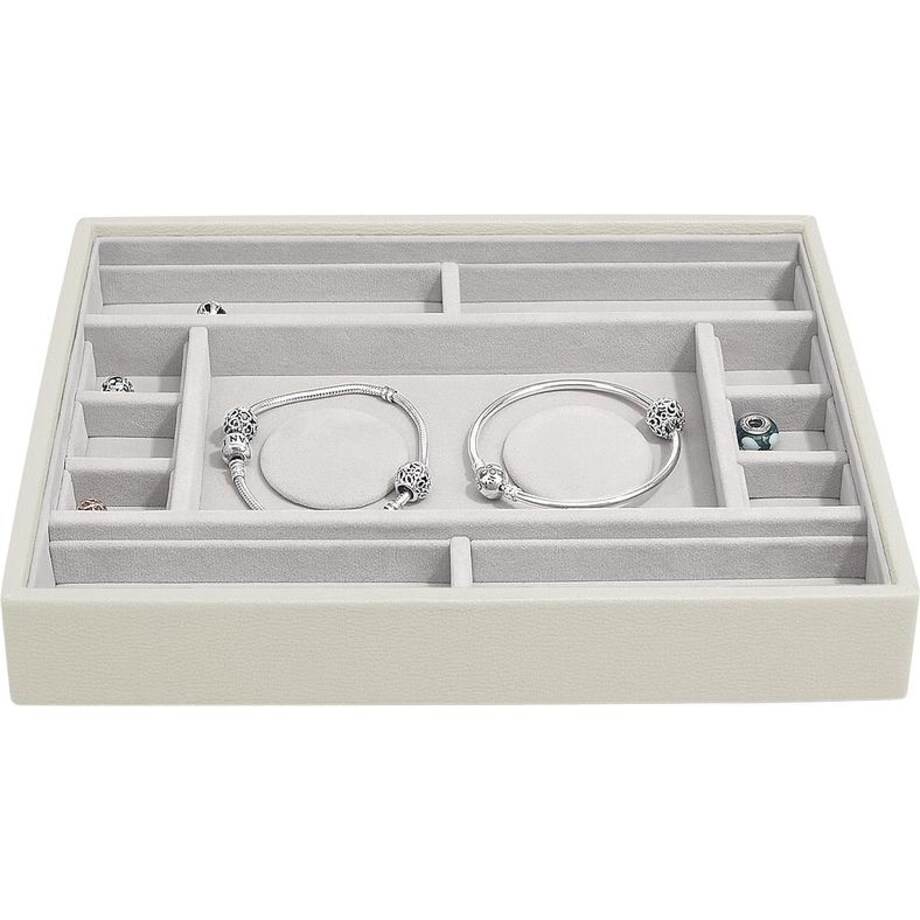 Szkatułka na charmsy Stackers jasnobeżowa z przegródkami