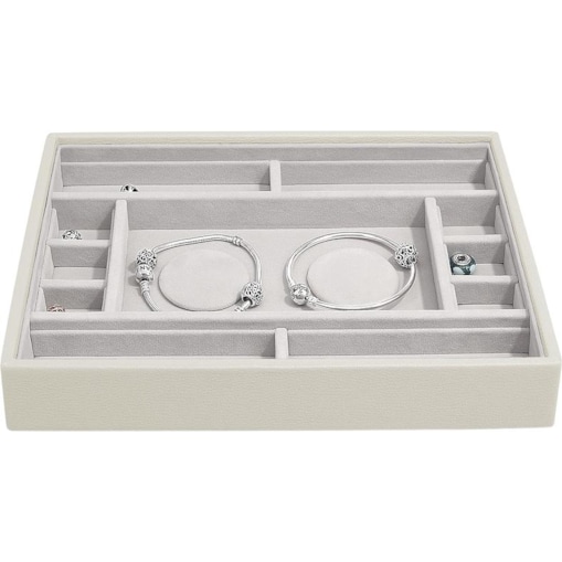 Szkatułka na charmsy Stackers jasnobeżowa z przegródkami