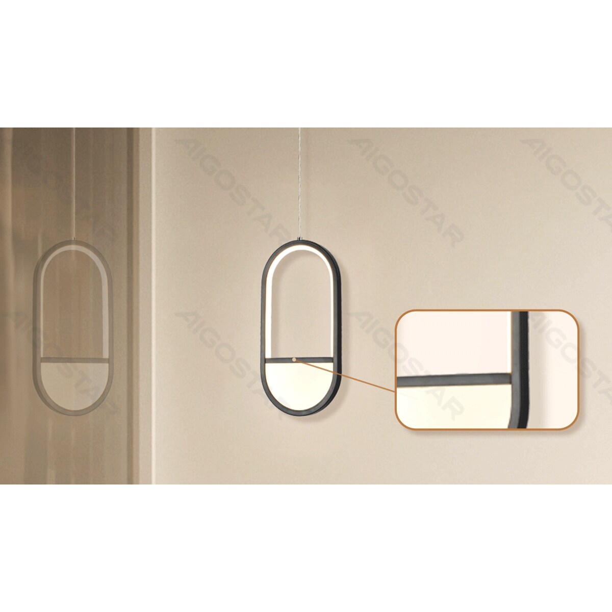 aluminiowa lampa wisząca 13.5w 2700k 120cm