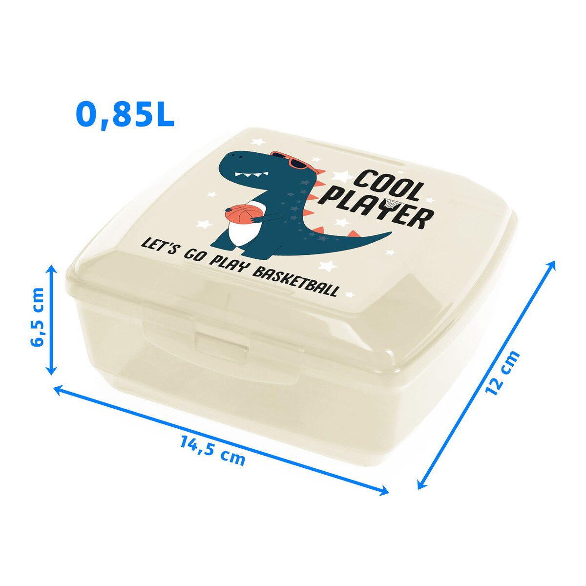 Pojemnik Śniadaniowy Dla Dzieci Lunchbox Na Śniadanie Chlebak Dziecięcy Dinozaur Beżowy