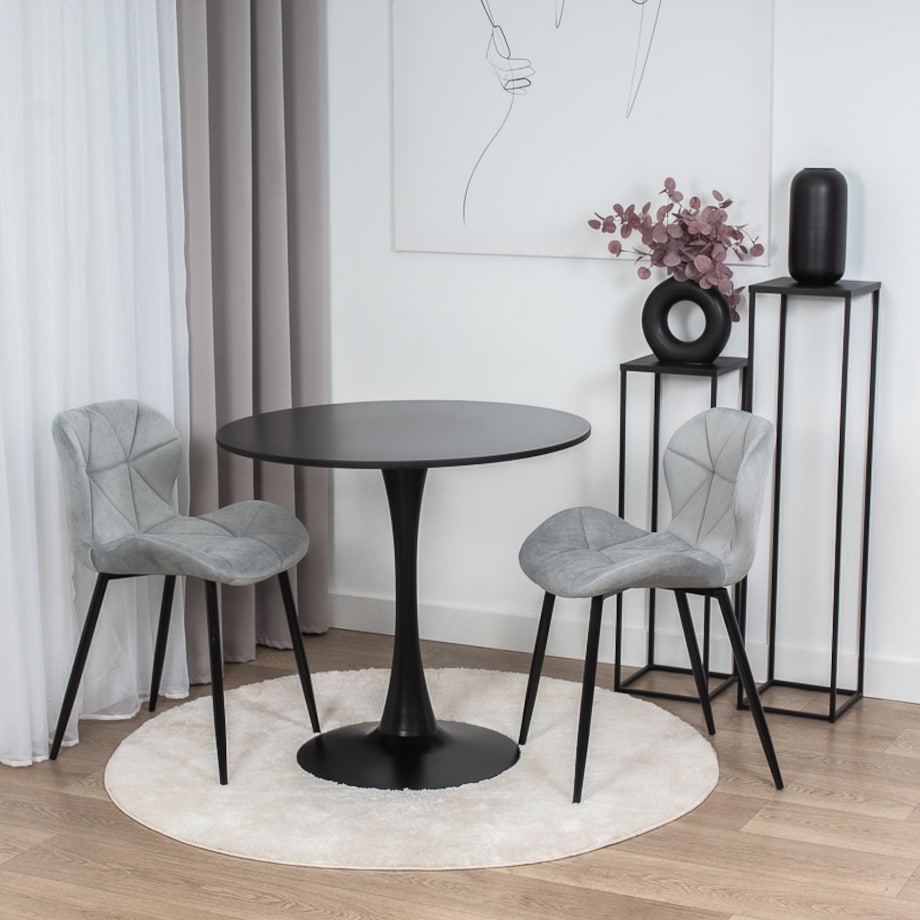 Krzesło tapicerowane do salonu skandynawskie nowoczesne szare