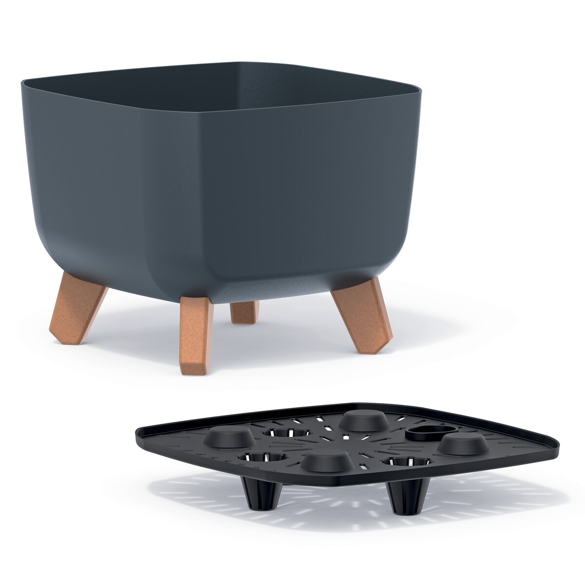 Doniczka Donica Ogrodowa 24 Cm Na Nóżkach Dekoracyjna Antracytowa