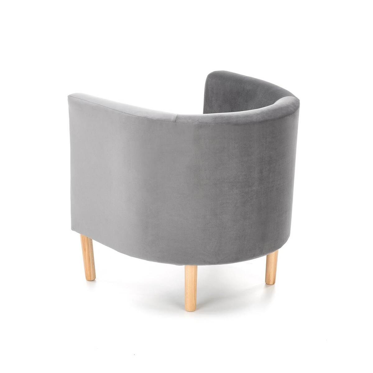 FOTEL WELWETOWY Calidris szary DREWNIANE NÓŻKI