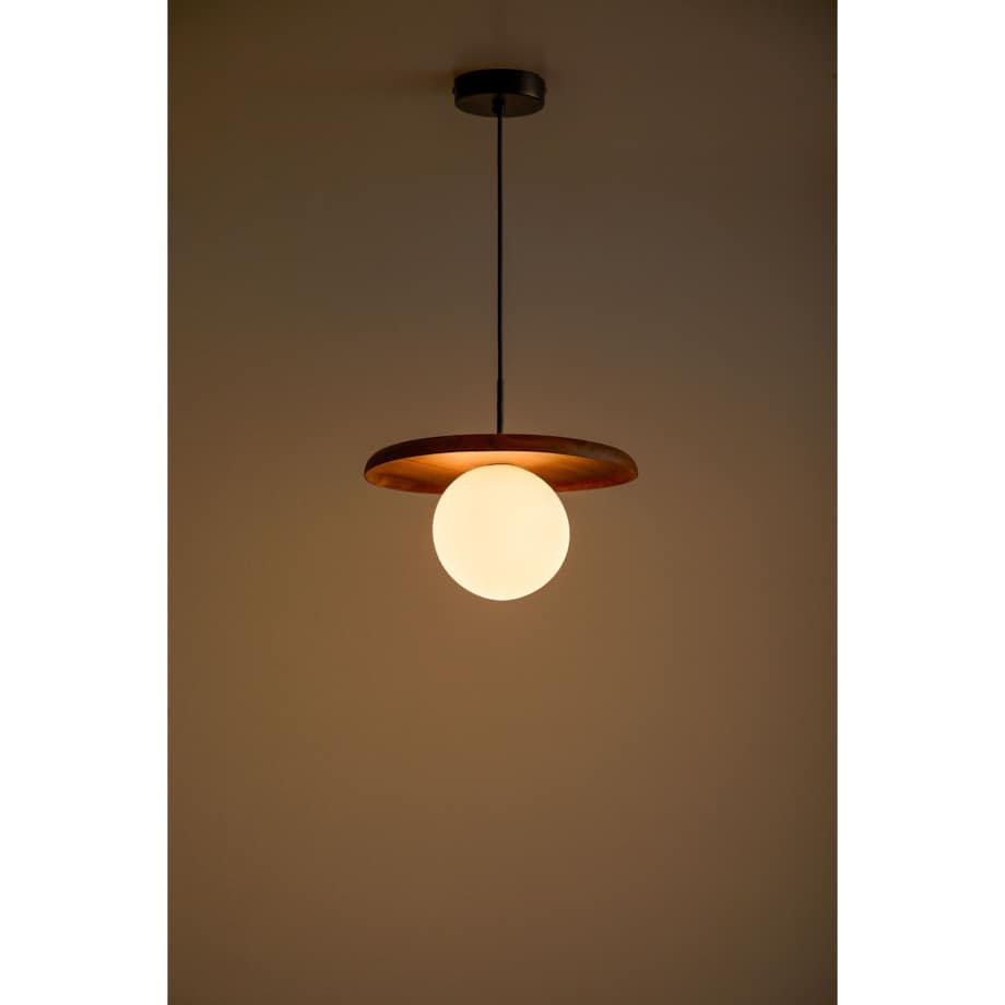 Lampa wisząca z drewna akacjowego Freidy