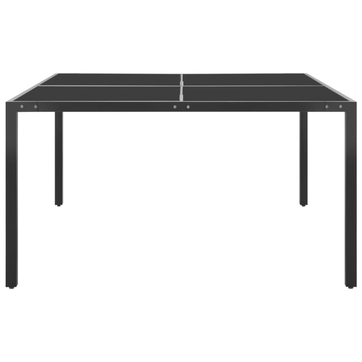 vidaXL Stolik ogrodowy, antracytowy, 130x130x72 cm, stal i szkło
