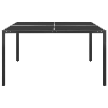 vidaXL Stolik ogrodowy, antracytowy, 130x130x72 cm, stal i szkło